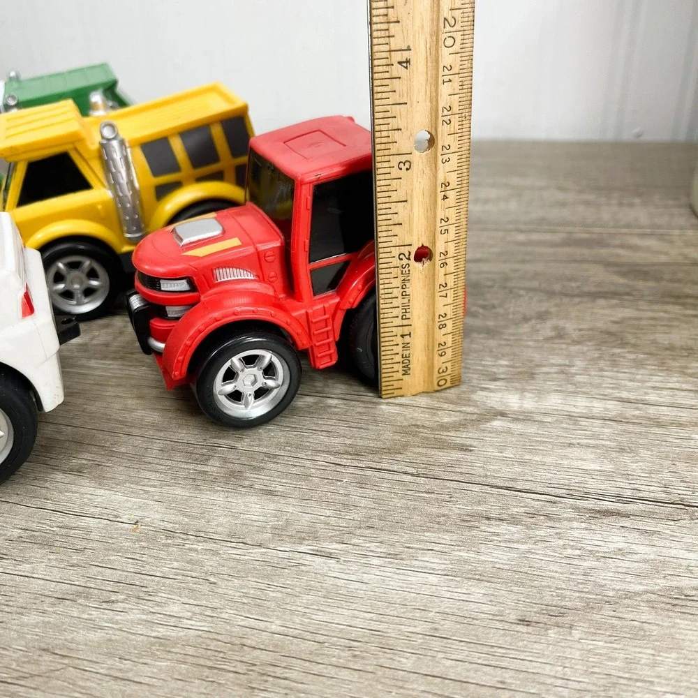 Kid Galaxy Toy Vehicle Lot School Bus Fire Truck Police Car Garbage Truck 6pc